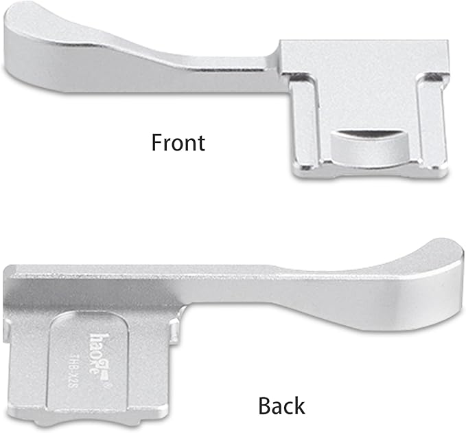 Haoge THB-X2S Metal Hot Shoe Thumb Up Rest Hand Grip for Fujifilm X100VI Fuji X100V Camera Silver