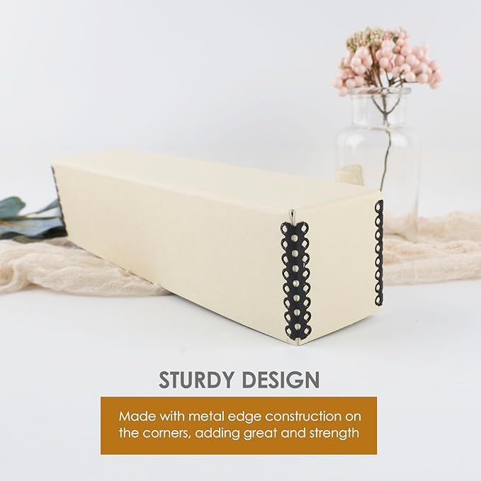 Golden State Art, Archival Slide Storage Case, Acid-Free Metal Edge File Box, Holds Up to 140 Films, Ideal for Store Photos Negatives and Cards, 2.5" x 2.125" x 11" (Tan)