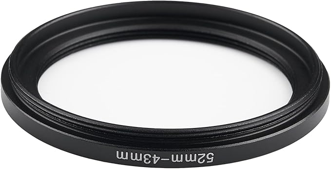 52mm to 43mm Step-Down Ring Filter Adapter,for All Brands UV ND CPL, Metal Ring Step-Down Rings Adapter Filter (52mm-43mm)