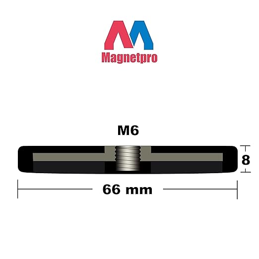 Magnetpro 2 Pieces Strong Rubber Coated Mounting Magnets Anti-Scratch, 65 LBS of Adhesive Power, Magnetic Assembly Base for Light Strips and Additional Mirrors The Outdoor Area