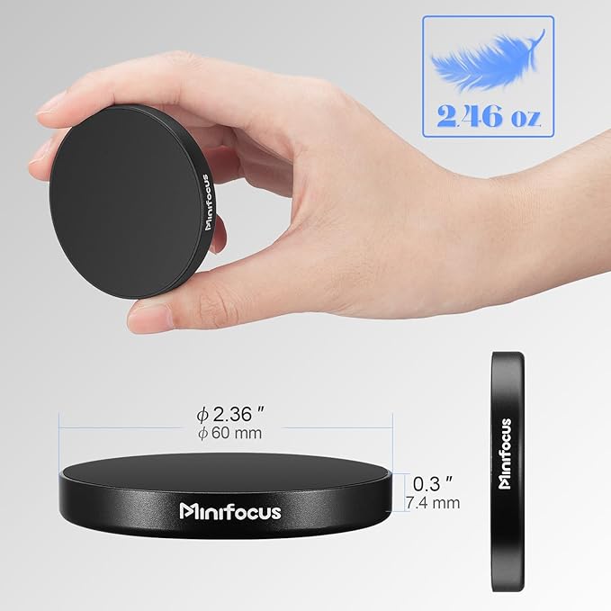 MINIFOCUS Magsafe Tripod Adapter, Magnetic Phone Tripod Mount Adapter with 1/4" Holes, Compatible with MagSafe Sticker for iPhone 17/16/15/14/13/12 Pro/Pro Max/Mini & More Phone