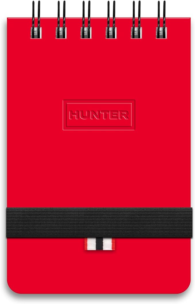 Hunter - All Weather Field Book, 5.75” X 3.6” 128 Pg Outdoor Notebook With Elastic Band to Protect Notes, Pocket Journal With Dot Grid Stone Paper for Surveying, Water & Tear Resistant, Hunter Red