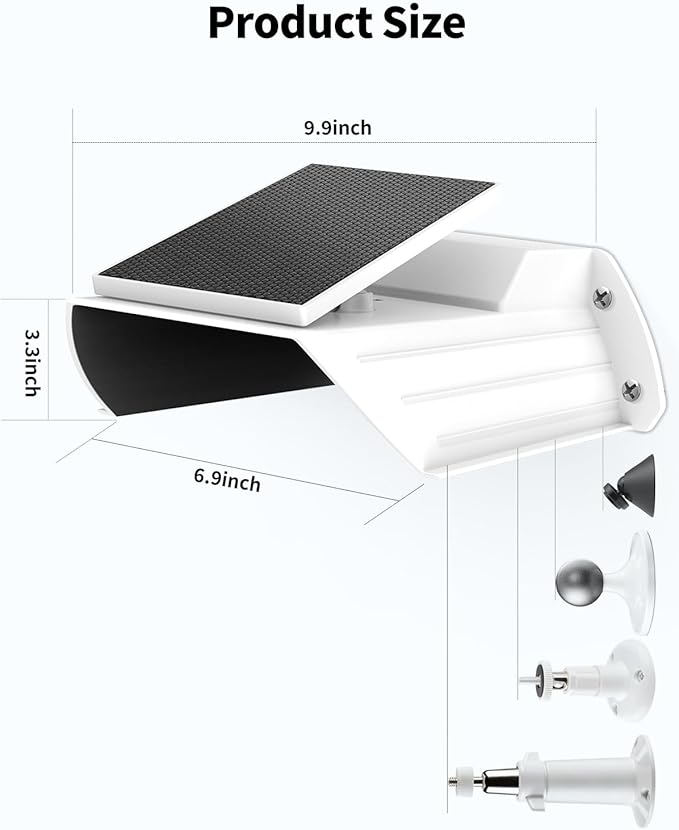 Outdoor Security Camera Cover with Solar Panel – Waterproof Sun/Rain Shield & Glare Protector for Surveillance Cams