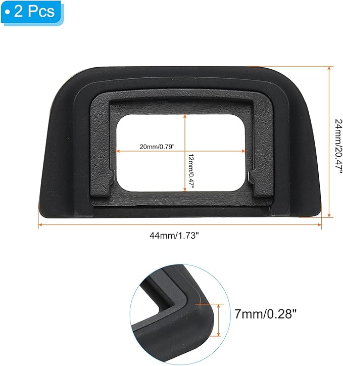 PATIKIL DK-20 Viewfinder Eyepiece Eyecup, 2 Pack Camera Eye Cup Protector for Nikon D5200 D5100 D3100 D3000 D60 Digital Camera Block Flare Scratch Resistance, Black