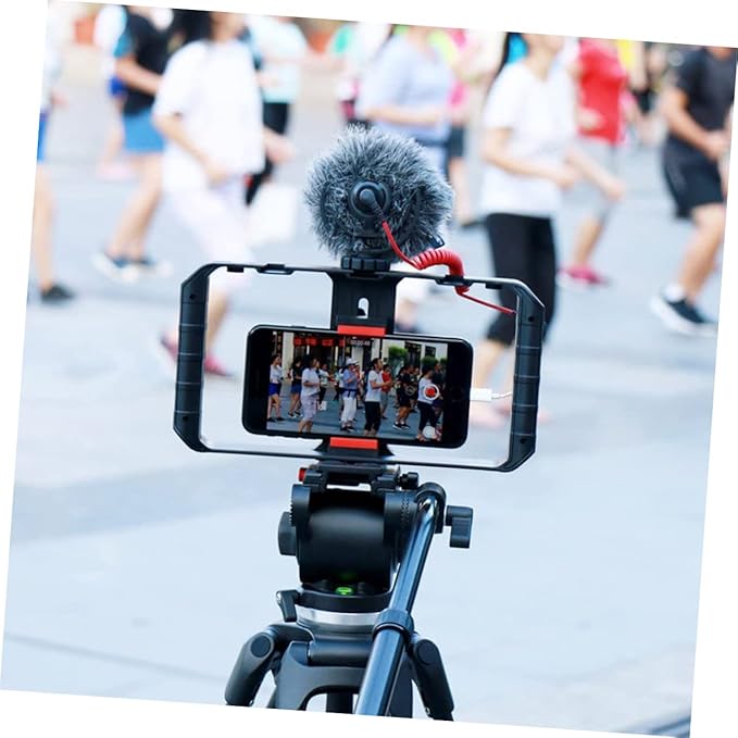 Artibetter Smartphone Radio Rig Filmmaking Holder Hand-held Phone Stabilizer for Video Phone Frame Led Light Microphone Mount
