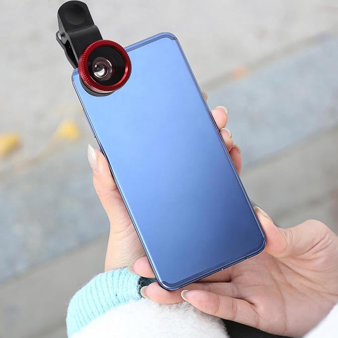 FRCOLOR 3-in-1 Smartphone Camera Lens Kit Wide Angle Macro Fisheye Lenses Universal Clip-on Phone Lens Set Mobile Photography Black Clip for Mobile Device Users