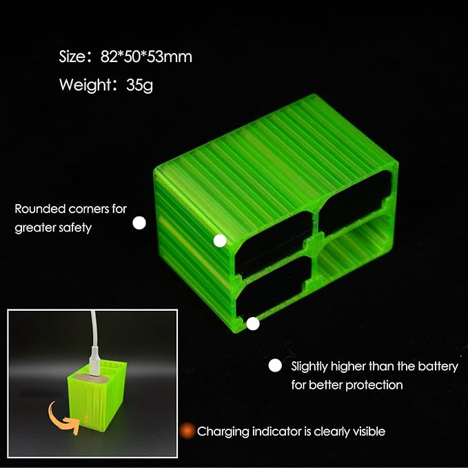 ZALUNERO TPU Airbag FZ100 Camera Battery Case, 33g Weight Battery Storage Case for 4 FZ100 Batteries,Compatible with Sony NP-FZ100 Battery,Seamless Fit & Ideal for Travel & Storage