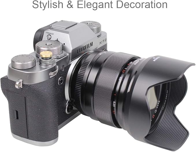 Foto&Tech Soft Shutter Release Button Compatible with Fuji Fujifilm X-T5 X-T4 X-T3 X-T30 X-T30 II X-T20 X-PRO3 X100V X100F X-E4 X-E3 RX1R II RX10 IV III Leica M9 Nikon Df F3 (2 Pieces, BK+GD)