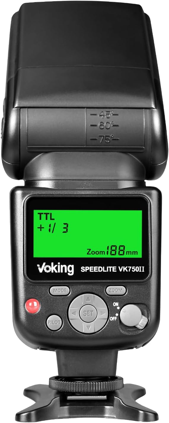 VK750II TTL Camera Flash Speedlite with LCD Screen Compatible with Nikon D3500 D3400 D3300 D3200 D3100 D5600 D7100 D7200 D5300 D5500 D500 D850 D750 and Other DSLR Cameras with Standard Hot Shoe