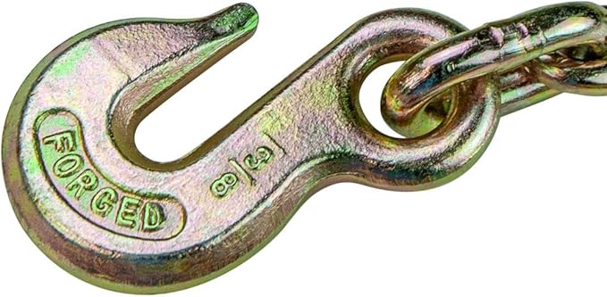 VULCAN Ratchet Strap with Chain Anchors - 2 Inch x 27 Foot - 2 Pack - Silver Series - 3,600 Pound Safe Working Load