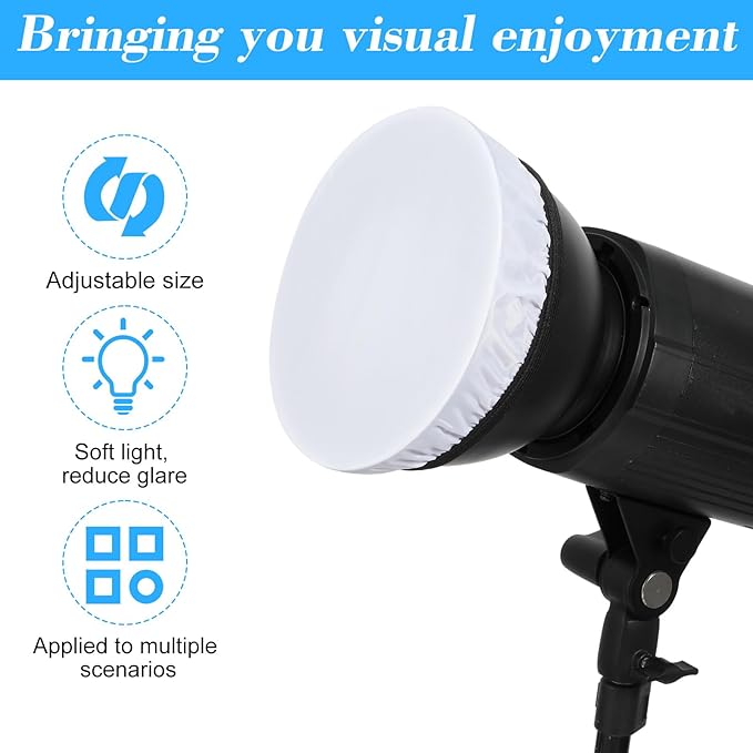 4PCS 7"/18cm Light Diffuser, White Soft Lamp Shade Diffuser Cover Standard Cloth Diffusers Light Sock Great for Studio Strobe Reflectors, Video Shooting