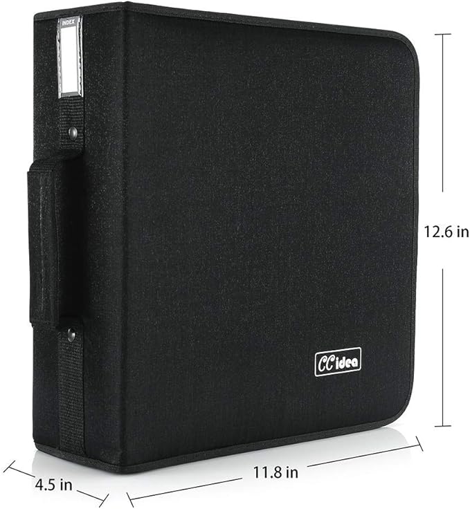 CCidea CD Case DVD Case Storage Holder-264 Capacity,Media Binder, CD Wallet, Disc Booklet, L11.4 x W 6.4 x H3.5 INCH (Black)
