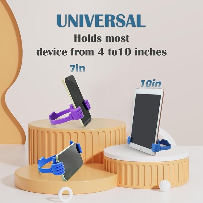 Honsky Thumbs-up Cell Phone Stand Holder, Tablet Stand Cradle for Desk Desktop Smartphone Cellphone Mobile Phone Tablets - Universal Adjustable Flexible - Pink