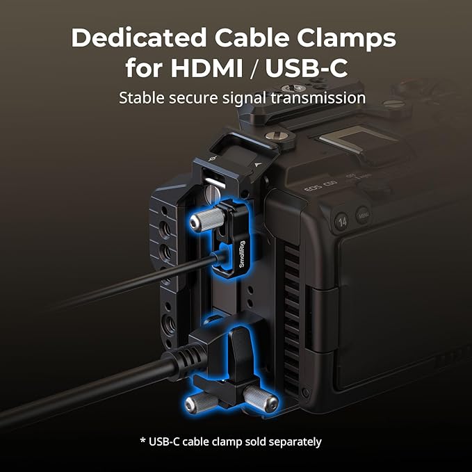 SmallRig Cage Kit for Canon C50 with XLR Handle Extension, Camera Cage with Cold Shoe Mount, Cable Clamp for HDMI, Built-in Quick Release Plate for Arca Tripod, Hand Strap - 5657