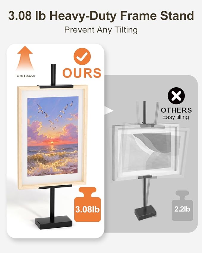 Adjustable Tabletop Easel Stand, Picture Easels for Display Up to 29" H, Metal Picture Frame Holder Stand Table for Art, Photo (Black)