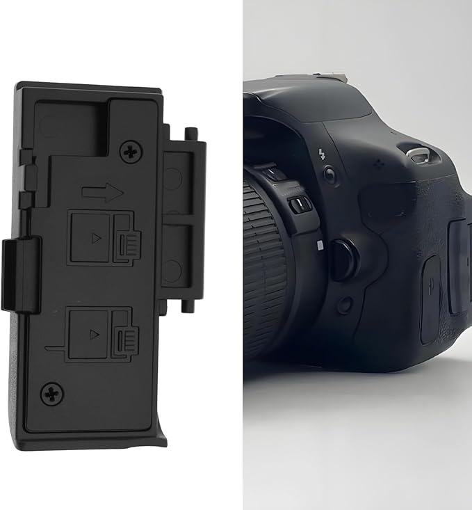 2X Camera Battery Door Cover Lid Snap-On Cap Compatible with Canon EOS 550D Rebel T2i Kiss X4, Black