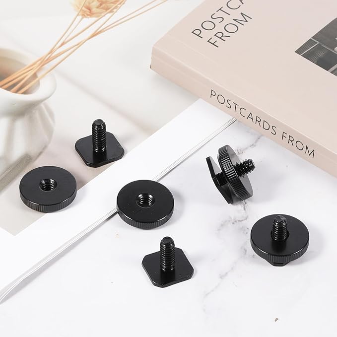 4 Pcs 1/4 Inch Camera Adapter Screws, Compatible with Versatile Flash Hot Shoe Mounts for DSLR Camera Rigs, Tripods, Mounting Accessories