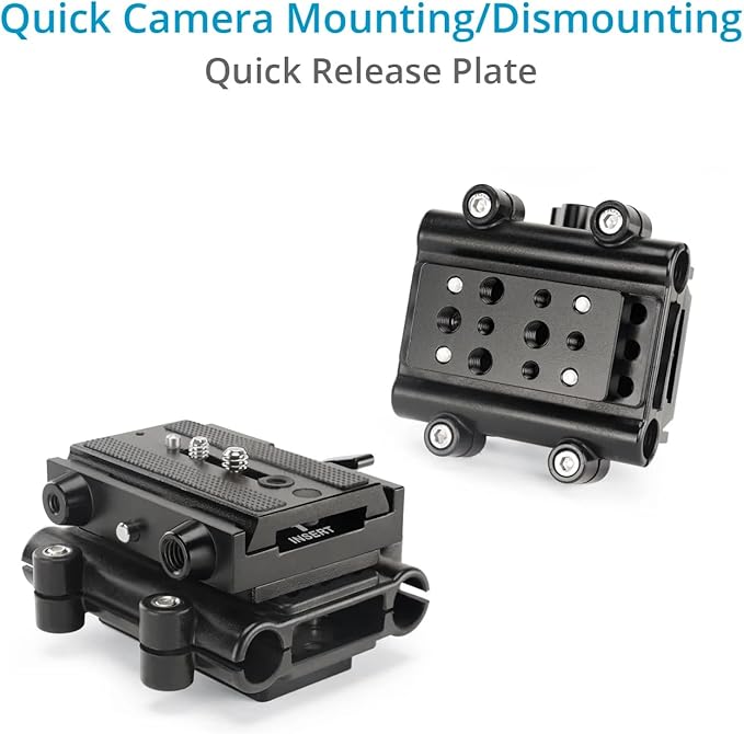 Filmcity Shoulder Rig Kit w Matte Box & Follow Focus for DSLR Cameras. Ergonomic & Stable, 6” to 9” Convertible Size. Adjustable Handles, ¼” Threads. Comfy Shoulder Pad, Quick Release Plate (FC-03)