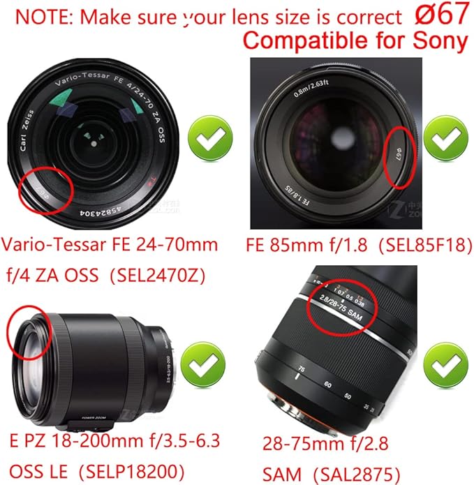 67mm-82mm Step Up Ring 67mm Lens to 82mm Filter, Camera Lens Filter Adapter Ring Lens Converter Accessories (2 Pack with Cleaning Cloth)