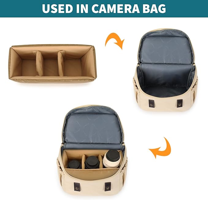 G-raphy Camera Insert Bag Case Camera Divider Inserts for Backpack DSLR Organizer Portable for DSLR SLR Cameras, Lenses, Flashes- Make Your Own Camera Bag