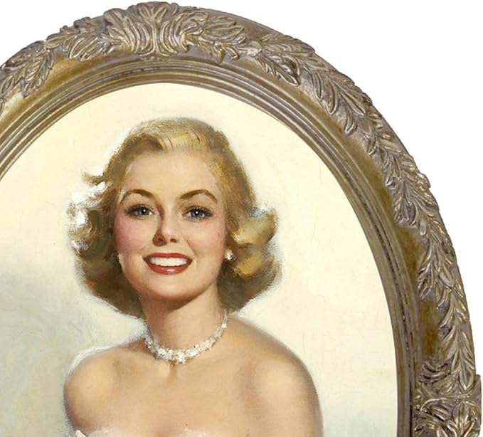 Vintage Oval Picture Frame,Classic Ornamental Photo Frame Antique Frame with Intricate Carvings,Tabletop Display and Wall Mount,Real Glass Front,Old-Fashion (Bronze Gold, 5x7)