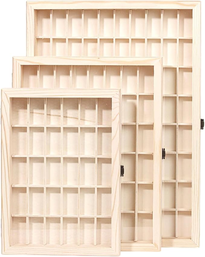 Space Saving Film Roll Container Wood Display Case with Clear View Storage Box for Professional and Amateur Use Exhibition Film Holder