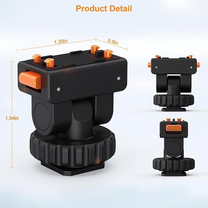 Cold Shoe Adapter Mount with Magnetic Quick Mount Holder, 160 Tilt Adjustable, Universal Action Camera Accessory for Insta360 Ace Pro2 / AcePro / Ace, with 1/4" Screw Hole