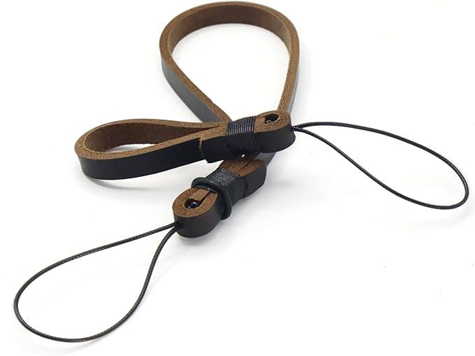 Genuine Leather Camera Wrist Strap for Fujifilm X100VI, Ricoh GR III - Hand Strap & Finger Loop Set (2-Pack) - Handmade Anti-Scratch Micro-Cord Lanyard for Compact Cameras
