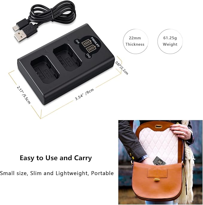 NP-FW50 Battery Charger with Smart LED Display Dual Charger/Rapid USB Camera Battery Charger Compatible with Sony BC-TRW Charger for NP-FW50 Battery Compatible with Sony Cameras