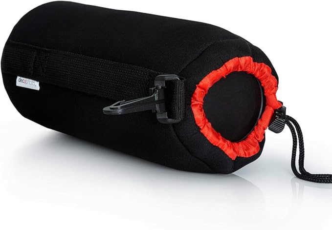 Deco Photo X-Large XL Neoprene Lens Bag Protective Water and Weather Resistant Shock Drop and Scratch Armor Pouch Sleeve Case with Plush Interior, Black