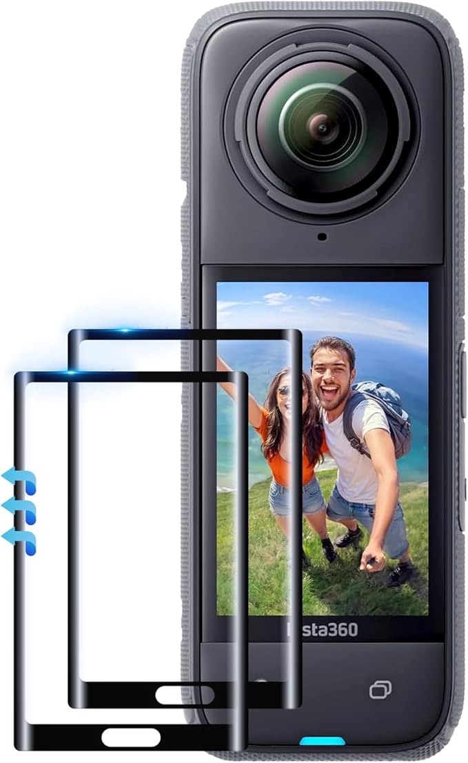 2 Pack Screen Protector Film for Insta360 X5/Insta360 X4,Tempered Glass LCD Display Film for Insta 360 X5/insta 360 X4 Accessories,Curved Edges for Seamless Fit,Ultra HD,9H Hardness,Scratch Resistant