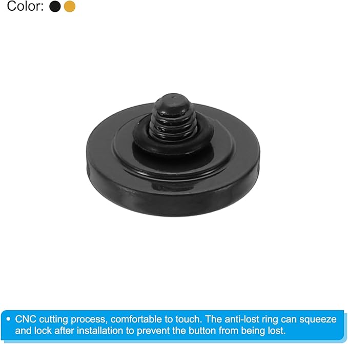 PATIKIL Camera Shutter Button, 2 Pack Soft Shutter Release Button Pure Copper Camera Button Concave Suitable for Nikon for Fujifilm for Leica DSLR/SLR Camera, Black Golden