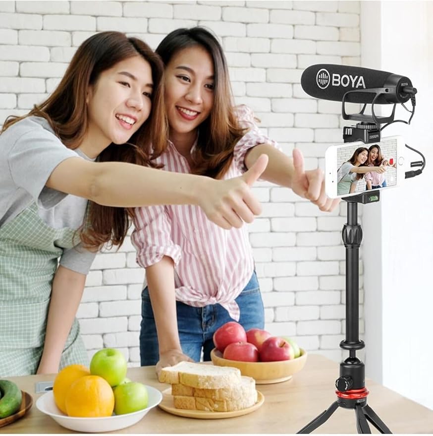BOYA BY-BM2021 Lightweight Cardioid Video Shotgun Microphone for Smartphone DSLR Electrit Directional Condenser Shotgun Video Microphone Nikon Canon Sony DSLR Camera Camcorder