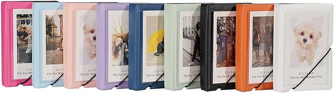 Mini Instant Film Polaroid Photo Album Book For 3 Inch Fujifilm Instax Mini 12 11 9 99 8 7+ 40 EVO Camera Film, HP Sprocket, K-pop Photocards (Sky Blue, 2 Pack)