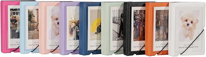 Mini Instant Film Polaroid Photo Album Book For 3 Inch Fujifilm Instax Mini 12 11 9 99 8 7+ 40 EVO Camera Film, HP Sprocket, K-pop Photocards (Antique Violet, 2 Pack)