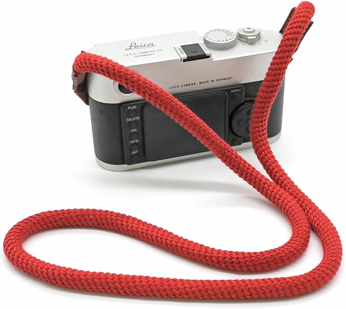 Camera Rope Strap 100cm Soft Cotton Camera Strap Vintage Neck Shoulder Belt Strap for Mirrorless and DSLR Camera. (Red)