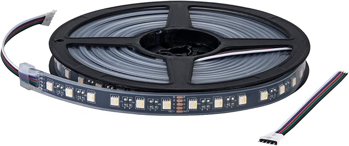 BTF-LIGHTING 5050 RGBW RGB+Warm White(2700K-3000K) 4 Colors in 1 LED Tape Light DC24V 5m 16.4ft 60LED/m Multi-Colored IP67 Black 14mm PCB for Bedroom Kitchen Home Decoration(No Adapter or Controller)