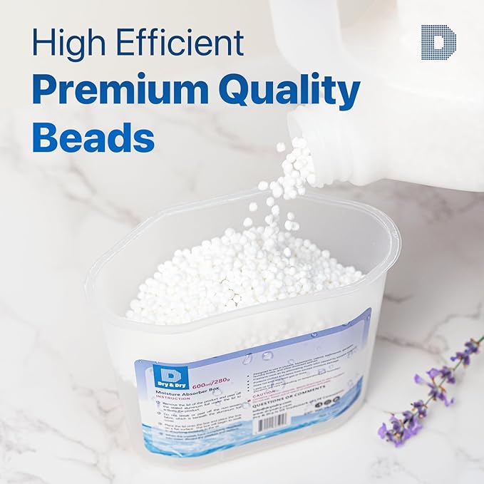 Dry & Dry Moisture Absorbers Refill Beads (32 LBS) - Home Basement Bedroom Small Dehumidifiers & Moisture Absorbers