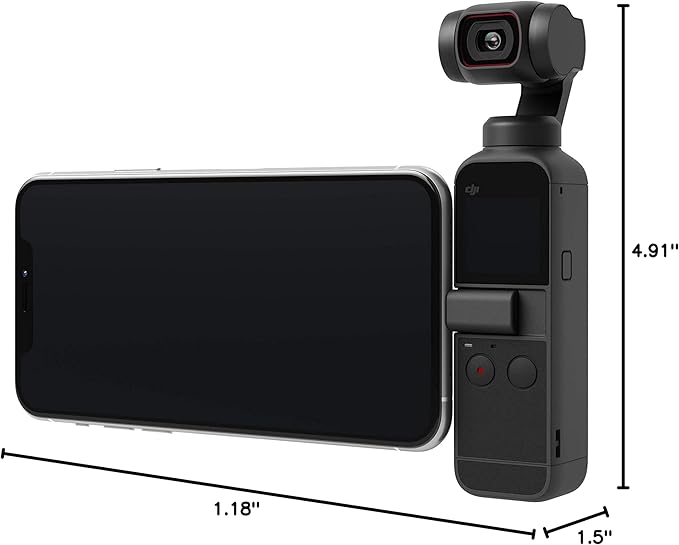 DJI Pocket 2 - Handheld 3-Axis Gimbal Stabilizer with 4K Camera, 1/1.7” CMOS, 64MP Photo, Pocket-Sized, ActiveTrack 3.0, Glamour Effects, YouTube TikTok Video Vlog, for Android and iPhone, Black
