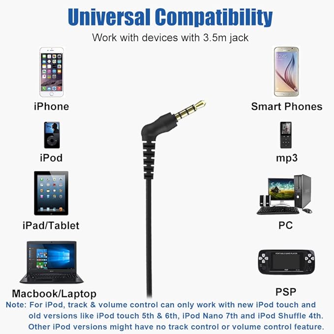 Wired Over The Ear Earbuds with Microphone Volume Control Ear Hook and Case, Sweatproof Sport Earphones for Running Exercise Gym Workout, Wrap Around Headphones for Cellphones, Laptop, Tablet