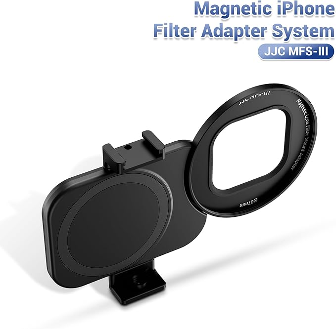 67mm Universal Magnetic Lens Filter Mount Adapter for iPhone Air 17 16 Pro Max Plus, iPhone Lens Filter Attachment with 1/4" Screw & Cold Shoe for Vlogging Live Streaming Video Recording (No Filter)