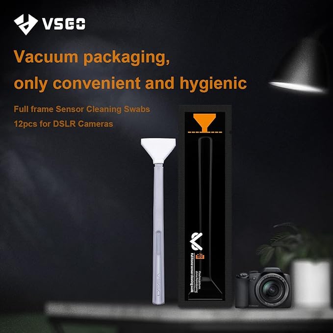 VSGO 24pcs Full-Frame Camera Sensor Cleaning Kit, Sensor Cleaning Swabs, Compatible with DSLR & SLR Digital Cameras (V-S03-24)