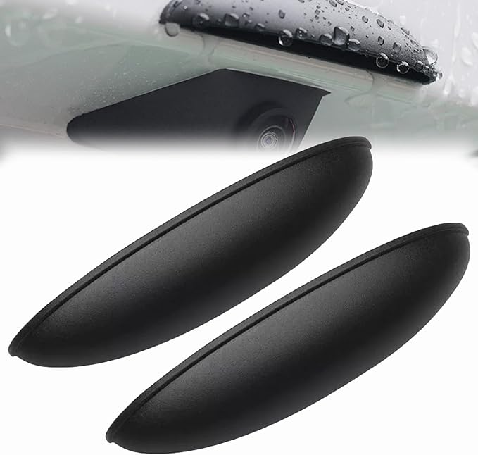 Rear View Backup Camera Cover, Car Rear Camera Rain Cover, Backup Camera Cover for Rain Car, Anti-Rain Reversing Cameras Protection, Universal Abs Rain Shield for Most Cars (Black*2pcs)