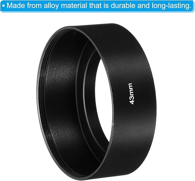 PATIKIL 43mm Lens Hood, Standard Focus Frosted Surface Anti-Reflective Inside Hood for Camera Lens, Black for Nikon, for Fujifilm, for Pentax, for Leica