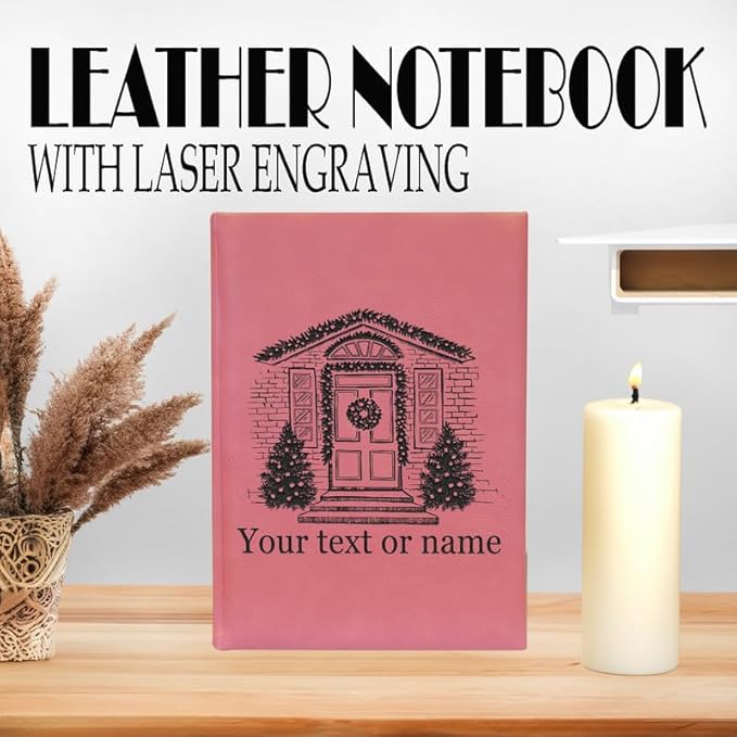 Bespoke Holiday Wishes Engraved Gifts - Personalized Leather Notebooks for the Season