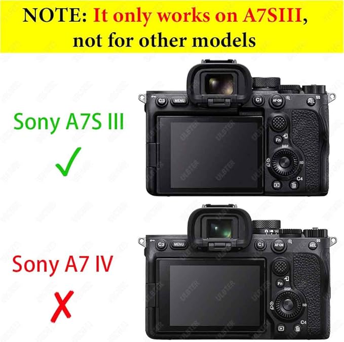 ULBTER Screen Protector for Sony Alpha A7S III A7S II A7SIII A7SII 7S III 7S IICamera & Hot Shoe Cover, Tempered Glass 0.3mm 9H Hardness Anti-Scrach Anti-Fingerprint Anti-Bubble [3 Pack]