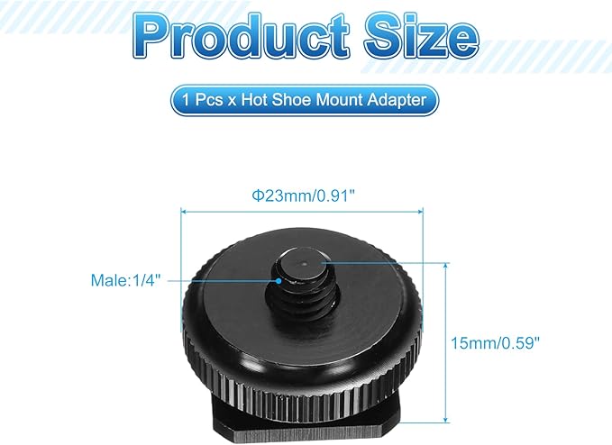 PATIKIL Hot Shoe Adapter 1/4" Male, 4 Pcs Hot Shoe Mount Adapter Camera Mount Screw Camera Video Light Converter for Microphone Holder Accessories 0.59x0.91x0.91 Inch