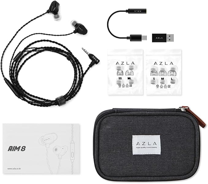 AZLA AIM8 Wired Earphone with Microphone, Gaming Earbuds with FPS Audio Profiles, Clear Mic for PC, PS5, Xbox, and More – Plug & Play Compatibility, IEM for Gaming