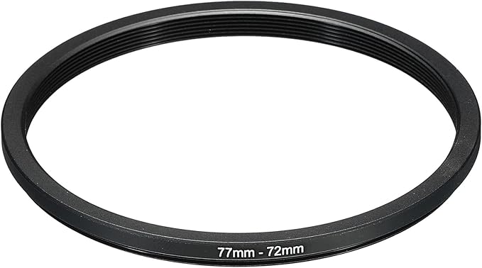 PATIKIL 77mm-72mm Metal Step Down Ring, Camera Lens Filter Adapter Ring Aluminum Filter Adapter Ring for Camera Lenses Hood, Black