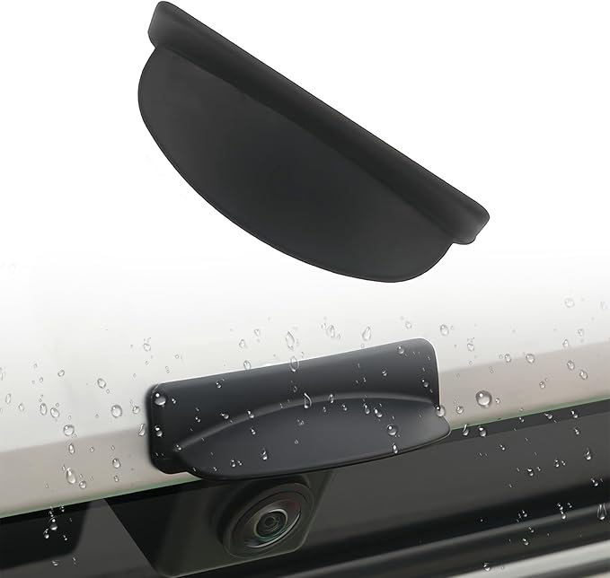 Car Backup Camera Rain Shield, Reversing Rear View Camera Anti-Rain Cover, Non-Destructive Adhesion, Universal Reversing Protector Sticker for Cars, Trucks, SUVs, Black